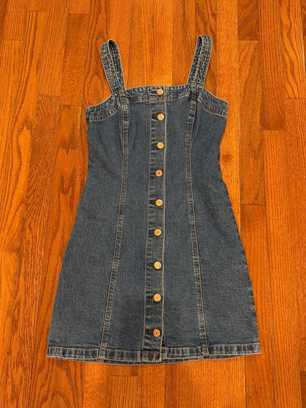 GAP Dark Blue Denim Button-Front Mini Dress
